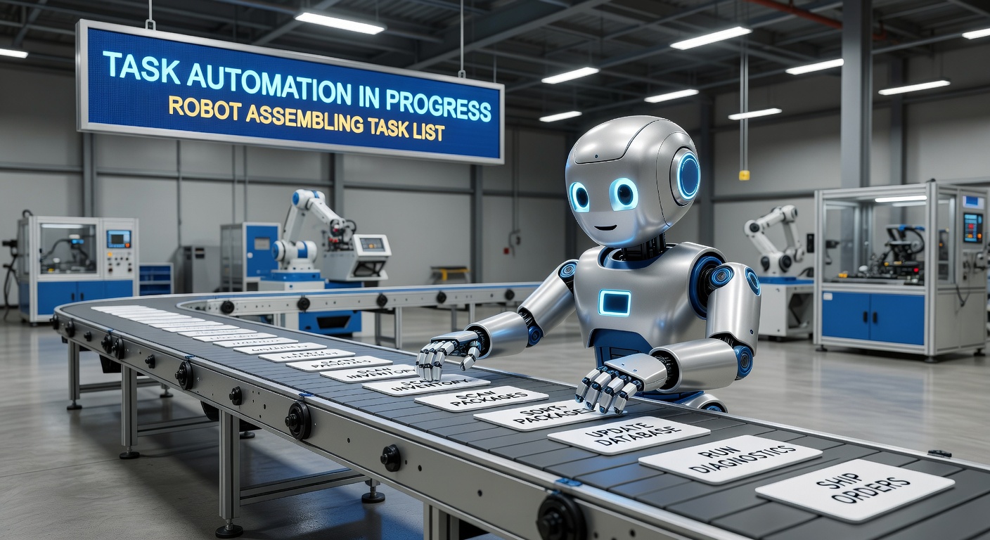 AI automation robot handling repetitive business tasks