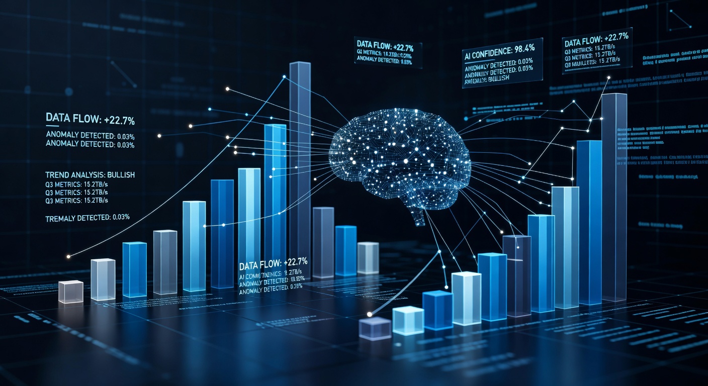 Data analytics dashboard showing AI-driven business insights